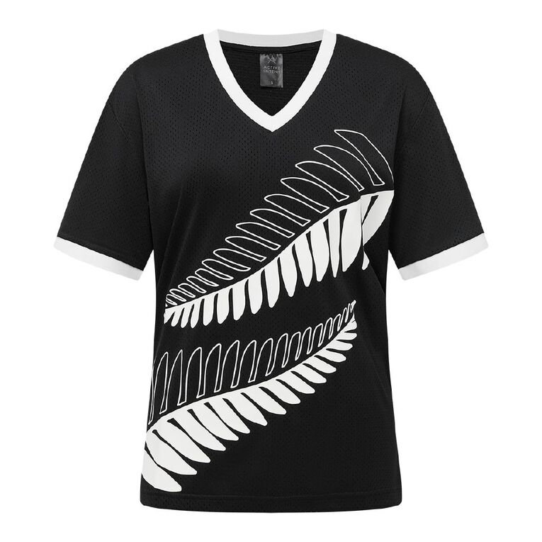 Active Intent Women's Supporter Football Tee, Black, hi-res