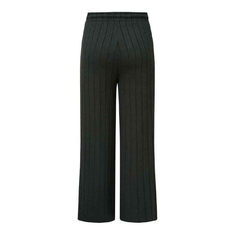 H&H Women's Wide Leg Ribbed Pants, Grey Dark, hi-res