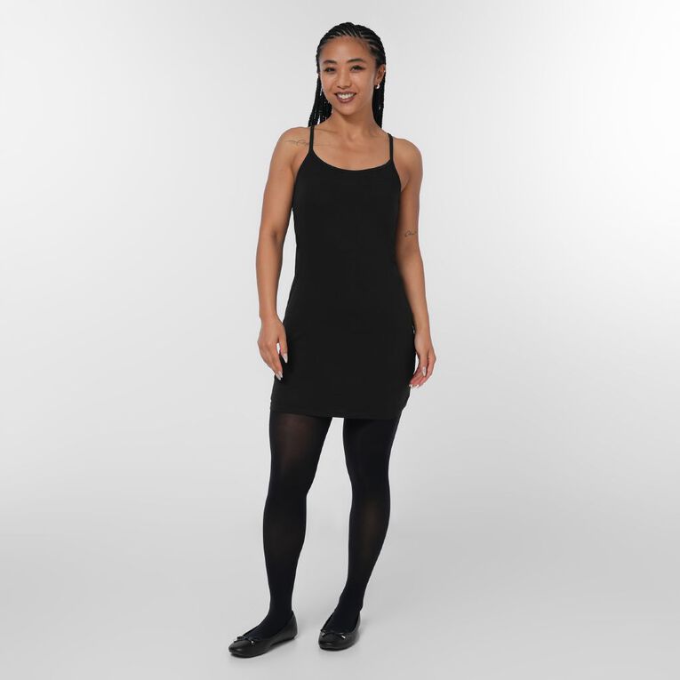 H&H Women's Stretch Longline Cami, Black, hi-res
