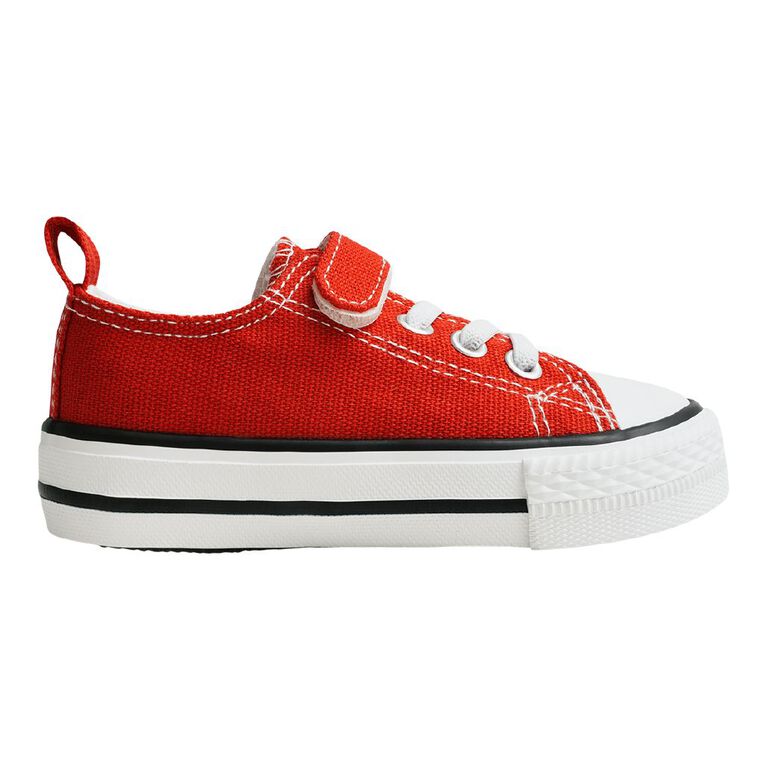 Young Original Junior Kids' Jude Canvas Low Top Sneakers, Red, hi-res