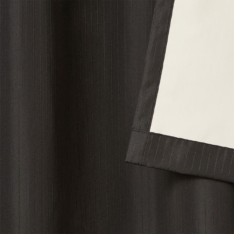 Living & Co Demi Blockout Curtain Black 150-230cm Wide/205cm Drop, Black, hi-res