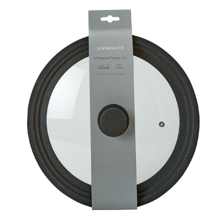 Living & Co Universal Frypan Lid Black, , hi-res