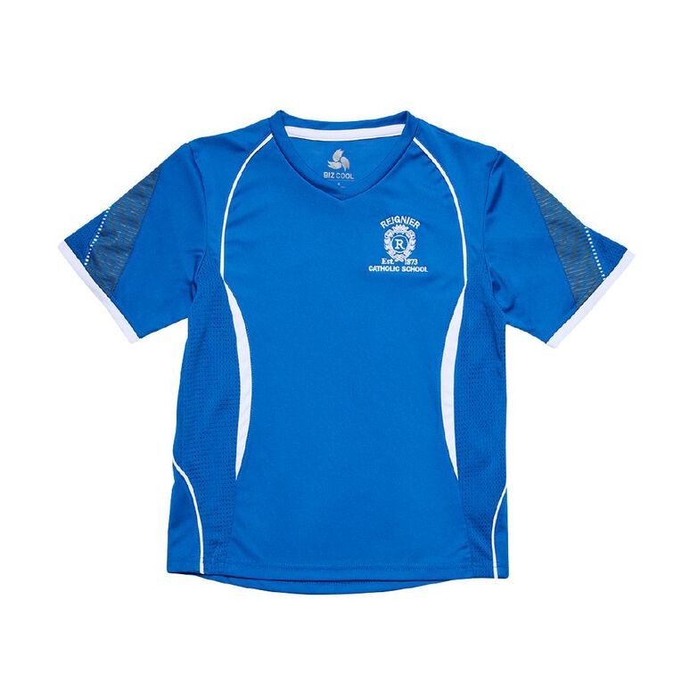 Schooltex Reignier Catholic School PE Tee with Embroidery, Royal/White, hi-res