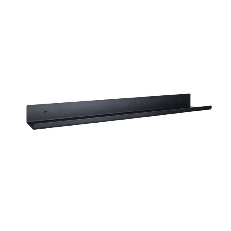 Living & Co Low Back Wall Shelf Metal Black, , hi-res
