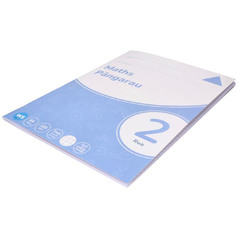 WS Maths 2 Rua 7mm Quad & Unruled 32 Leaf with Margins Blue, , hi-res