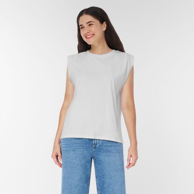 H&H Women's Relaxed Tank Top, White, hi-res