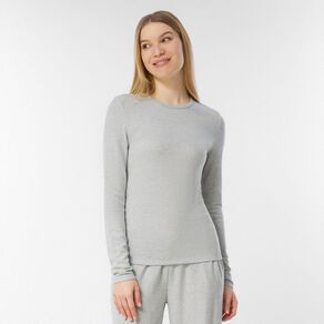 H&H Women's Brushed Knit Long Sleeved Lounge Top