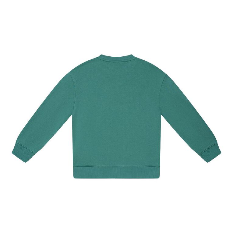 Young Original Kids' Plain Crew Sweatshirt, Green Dark, hi-res
