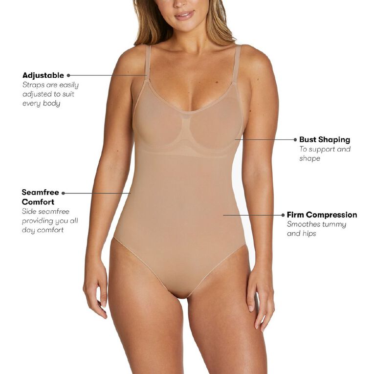 Clio Women's Firm Support Shaping Bodysuit, Natural, hi-res