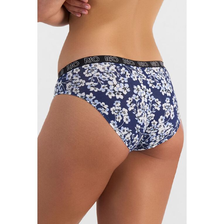 Rio Women's Bikini Briefs 5 Pack, Navy, hi-res