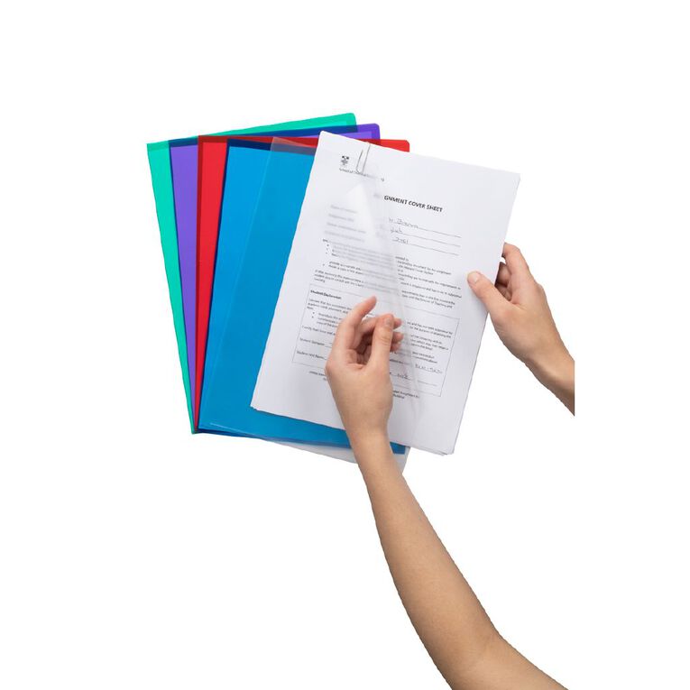 Marbig File A4 L Shaped Pocket Ultra Assorted 10 Pack, , hi-res