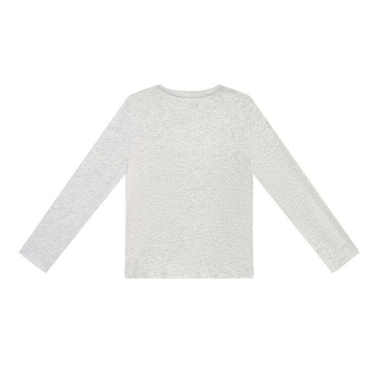Young Original Relaxed Fit Long Sleeve Printed Tee, Grey Light, hi-res