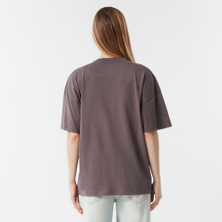 H&H Women's Short Sleeve Boyfriend Graphic Tee, Grey/Charcoal, hi-res