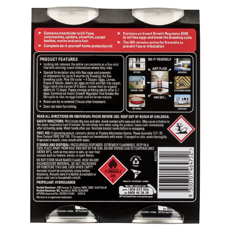 Mortein Powergard Flea & Crawling Insect Control Bomb, , hi-res