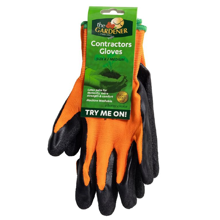 The Gardener Latex Contractor Gardening Gloves Assorted Medium, , hi-res