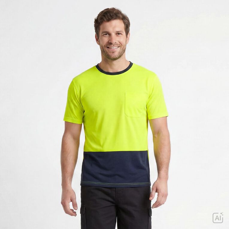 Rivet Compliant Short Sleeve Fluoro Tee, Yellow, hi-res