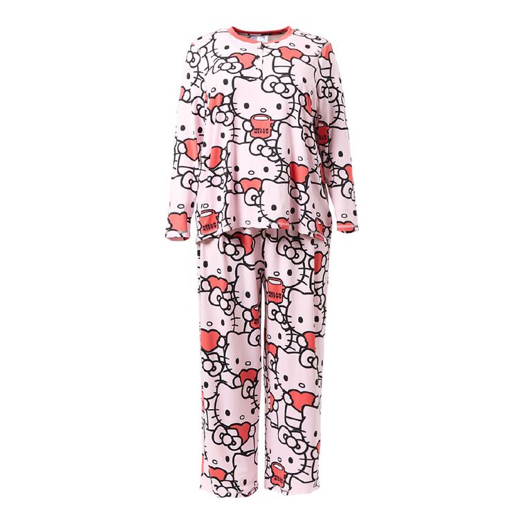 Hello Kitty Women's Comfy Henley and Pant Pyjama Set, Pink Light, hi-res