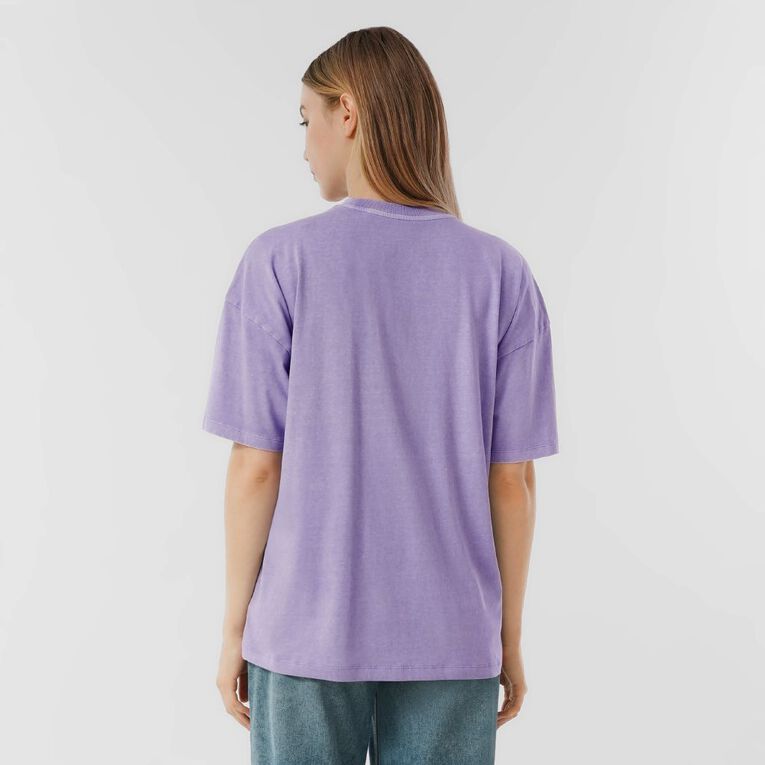 H&H Women's Short Sleeve Boyfriend Graphic Tee, Purple Light, hi-res