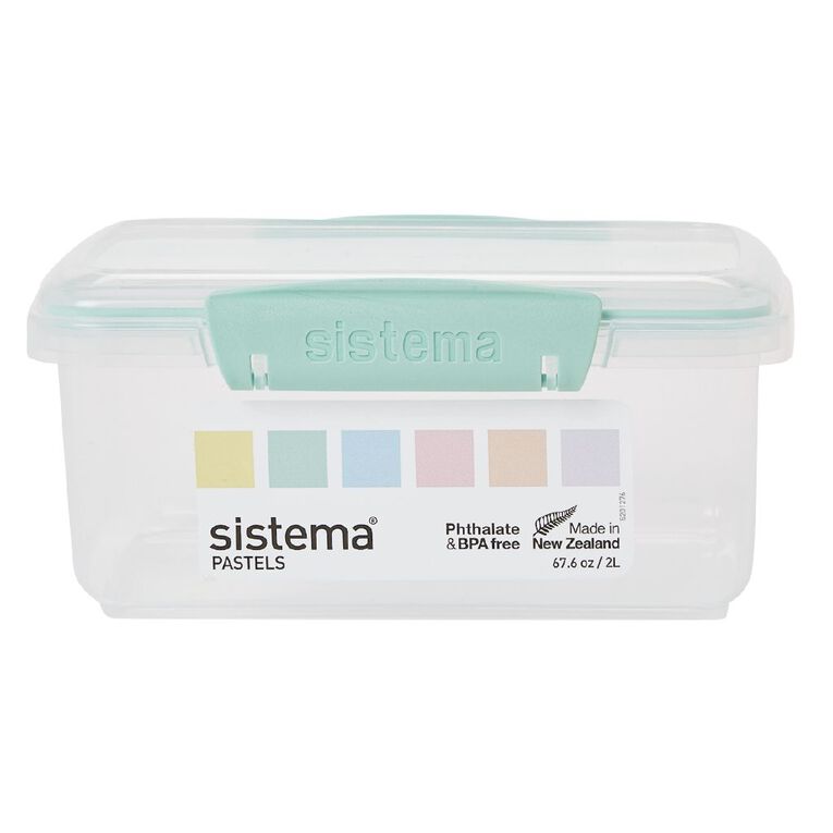 Sistema Klip It Pastels Rectangular Box assorted colours 1L, , hi-res
