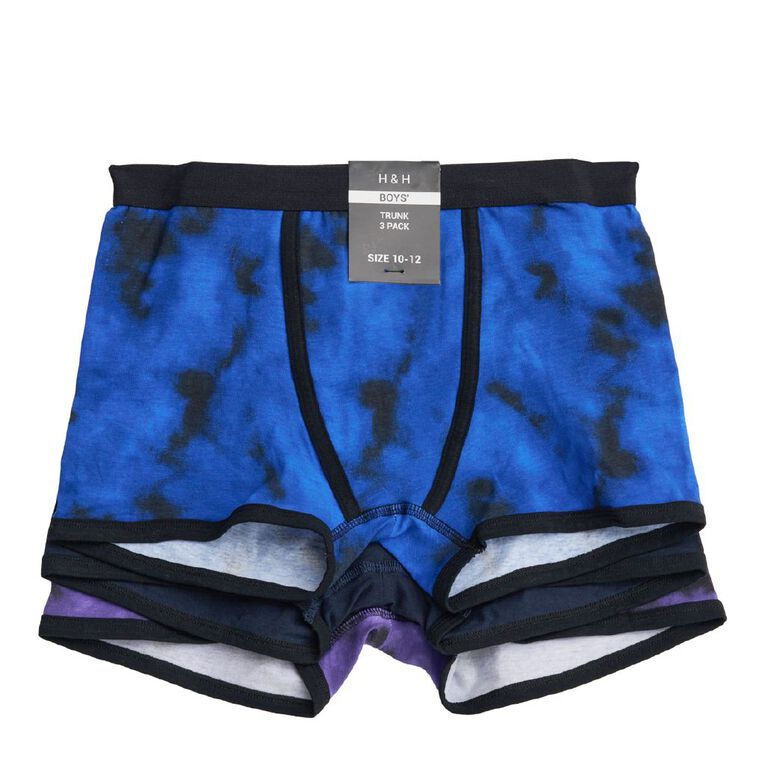 H&H Kids' Trunks 3 Pack, Black, hi-res