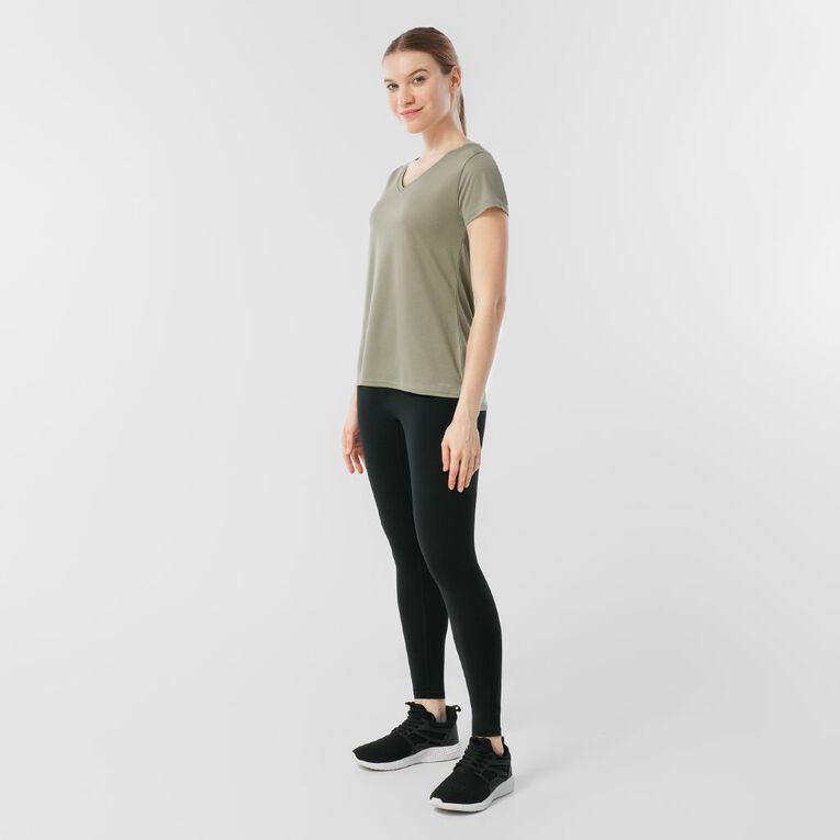 Active Intent Women's Active V Neck Mesh Tee, Grey Mid, hi-res