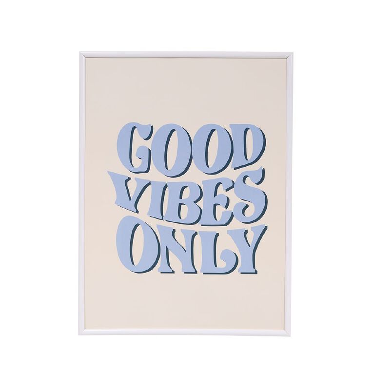 Living & Co Framed Print Good Vibes Only, , hi-res