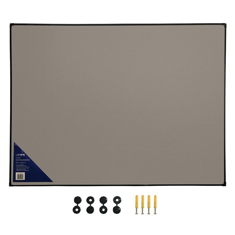 Litewyte Grey Fabric Pinboard 900mm x 1200mm Grey Mid Grey Mid The