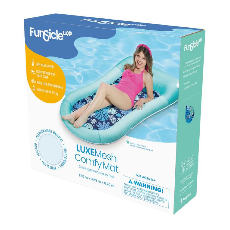 Funsicle LuxeMesh Comfy Mat 1.85m Tropical Blue, , hi-res
