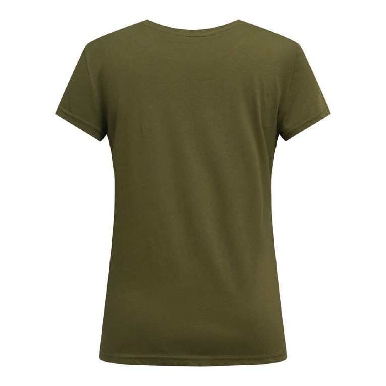 H&H Women's Short Sleeve Crew Neck Tee, Green Dark, hi-res