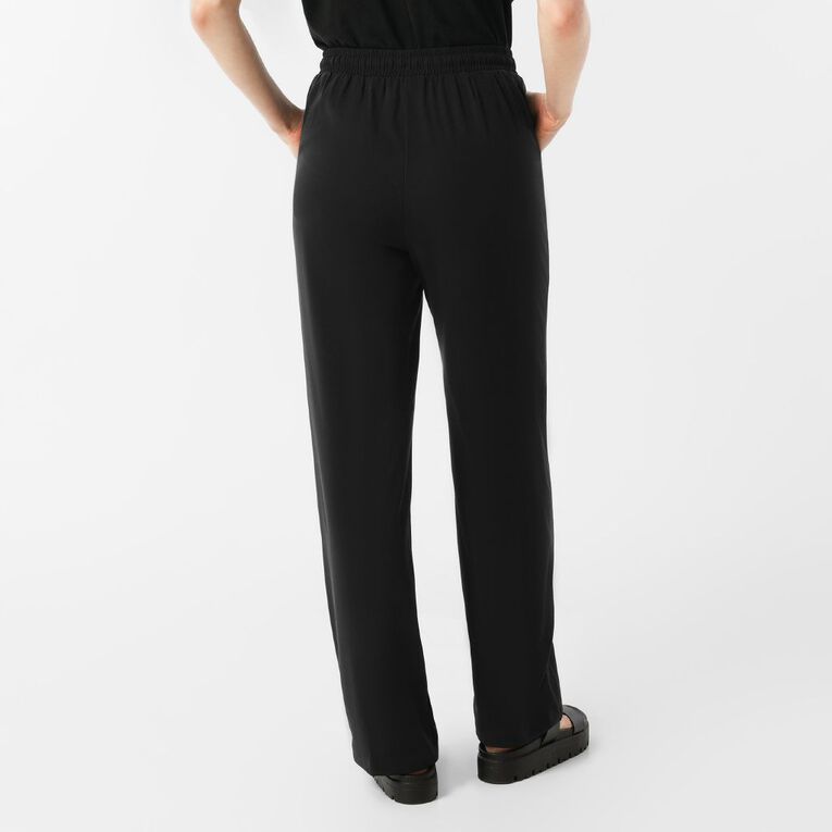 H&H Women's Pintuck Straight Work Pants, Black, hi-res
