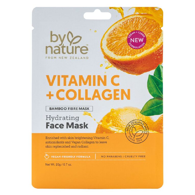 By Nature Vitamin C & Collagen Hydrating Mask 25g, , hi-res