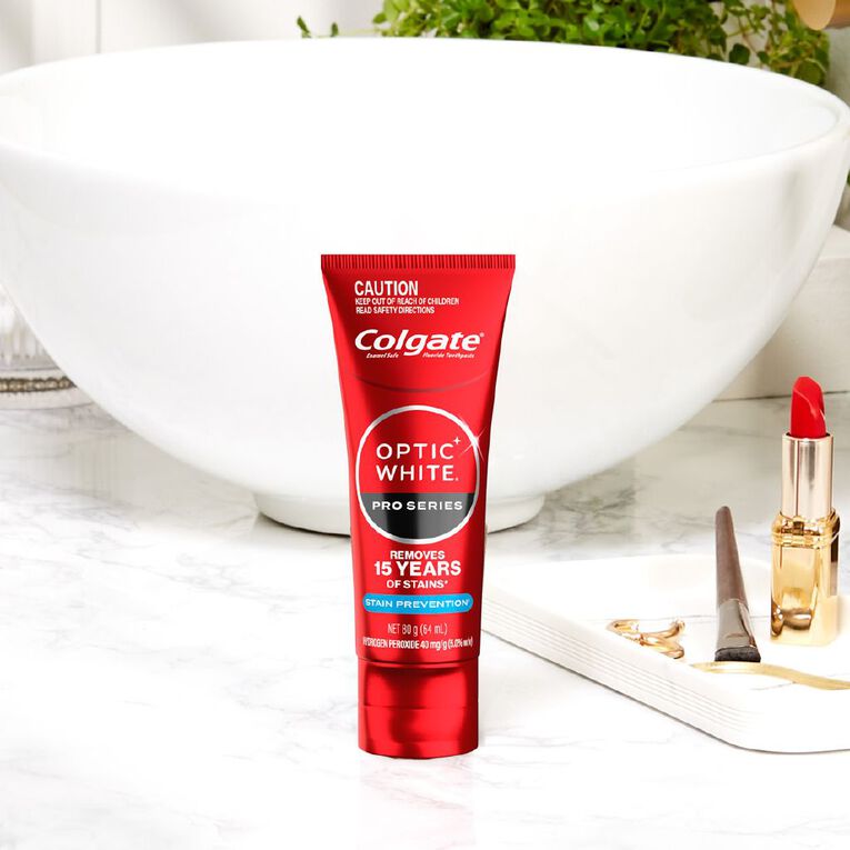 Colgate Optic White Pro Series Stain Shield Toothpaste 80g, , hi-res