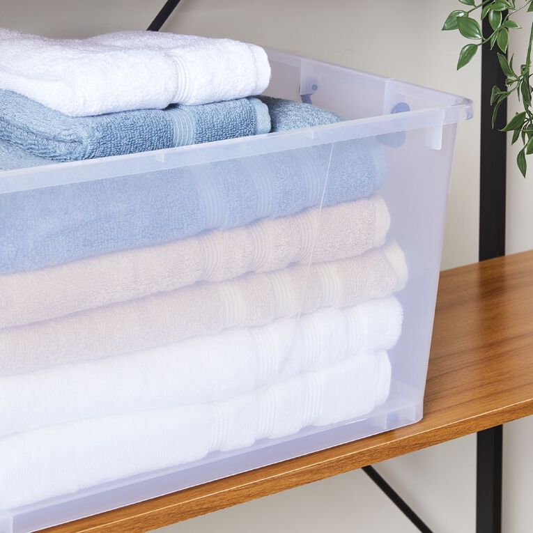 Living & Co Rolling Organiser 42L Clear, , hi-res