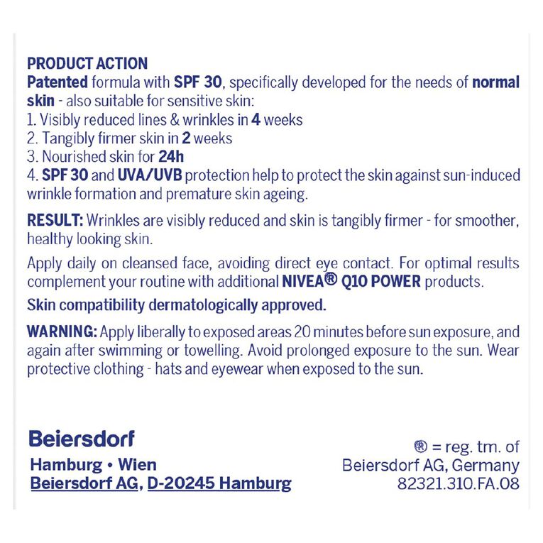 Nivea Q10 Power Anti Wrinkle SPF30+ Day Cream 50ml, , hi-res