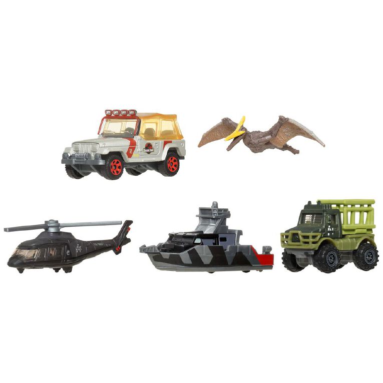 Matchbox Jurassic Diecast Vehicles 5 Pack Assorted, , hi-res