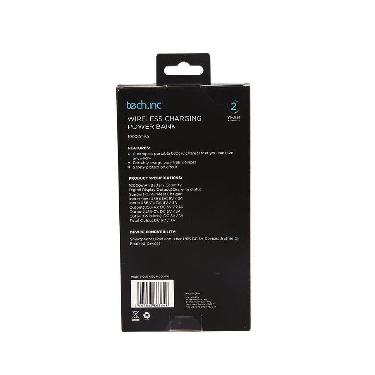 Tech.Inc 10000mAh Wireless Power Bank, , hi-res