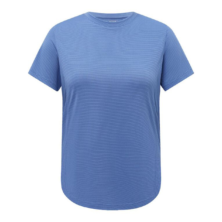 Active Intent Women's Panel Tee, Blue Mid, hi-res