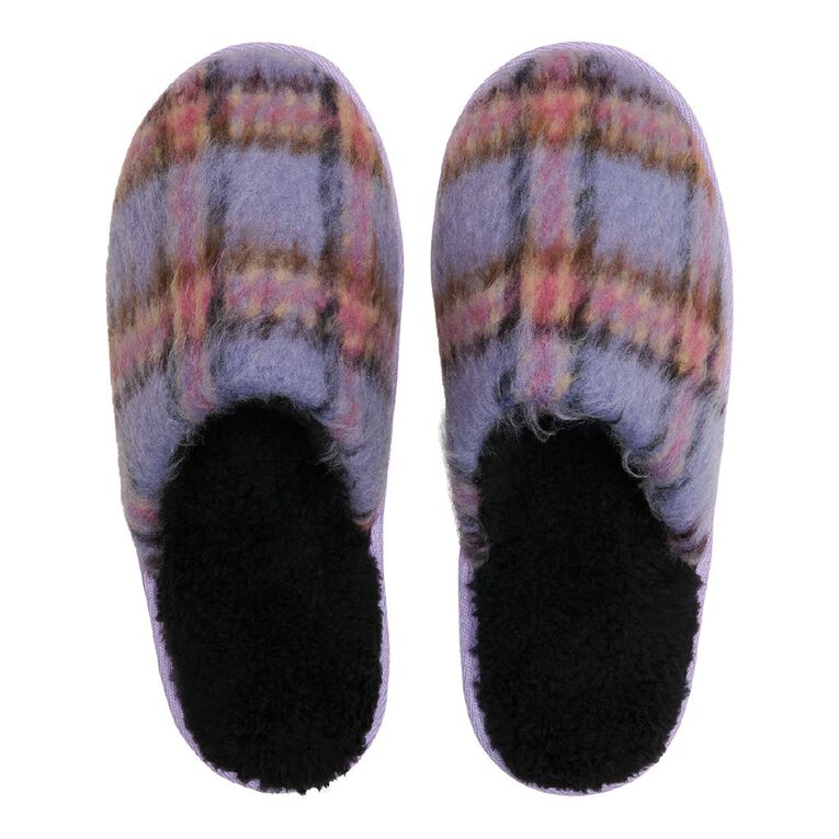 H&H Women's Caroline Scuff Slippers, Purple, hi-res