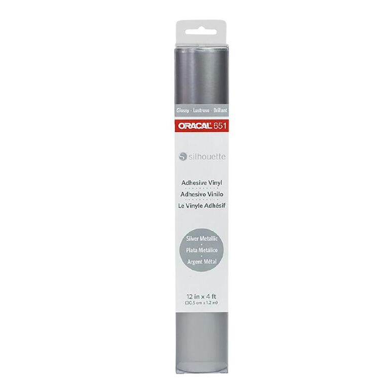 Silhouette Oracle 651 Vinyl Glossy Permanent 12in x 4ft Silver, , hi-res