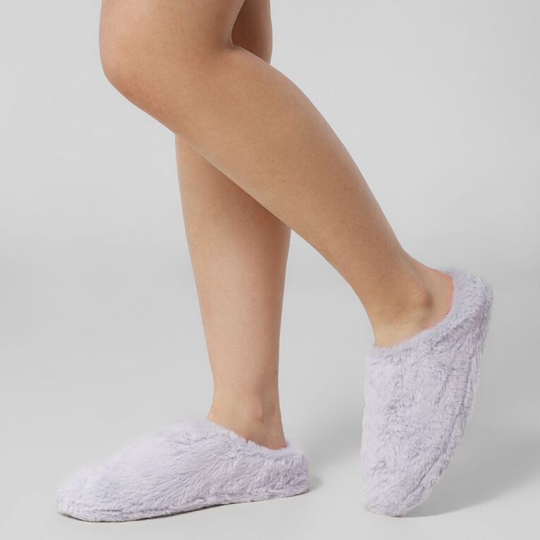 H&H Women's Fluffy Low Back Scuff Slippers, Pale Blue, hi-res
