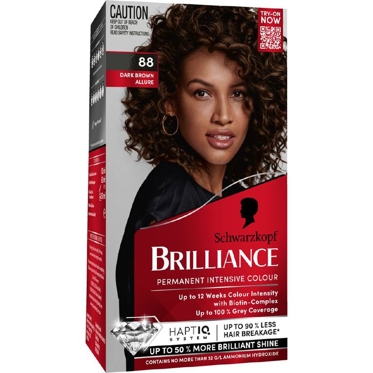 Schwarzkopf Brilliance Hair Colour Dark Brown Allure 88, , hi-res