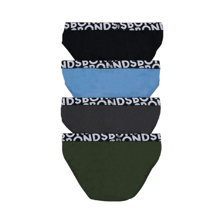 B FOR BONDS Men's Briefs 4 Pack, Black/Grey, hi-res