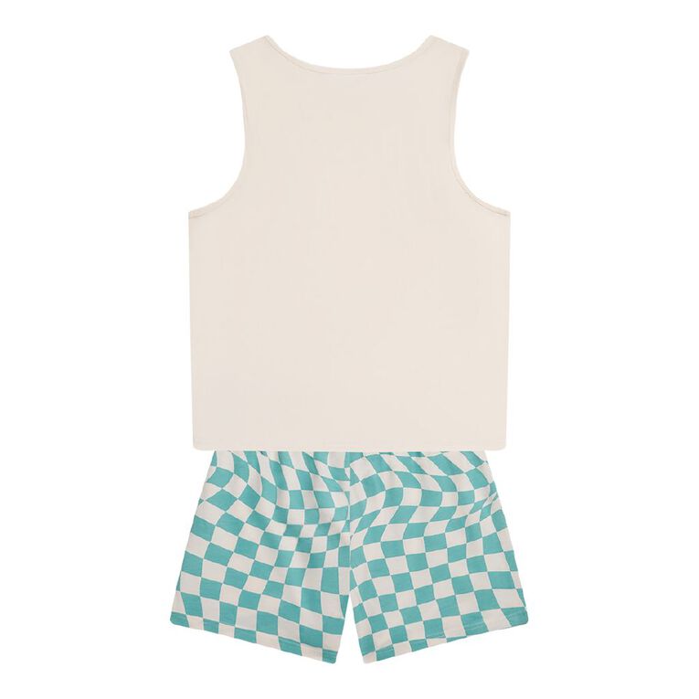 H&H Boys' Singlet and Shorts Pyjama Set, Cream, hi-res