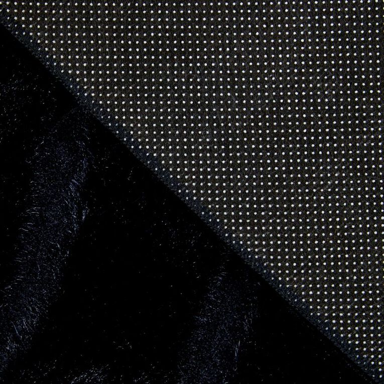 Living & Co Rug Faux Fur Carved Black 160cm x 230cm, , hi-res