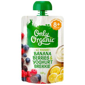 Only Organic Banana Berries & Yoghurt Pouch 120g