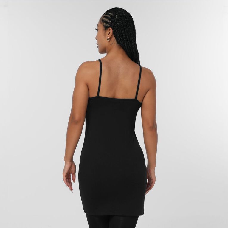 H&H Women's Stretch Longline Cami, Black, hi-res
