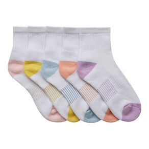 Active Intent Girls' Cushioned Quarter Crew Socks 5 Pack