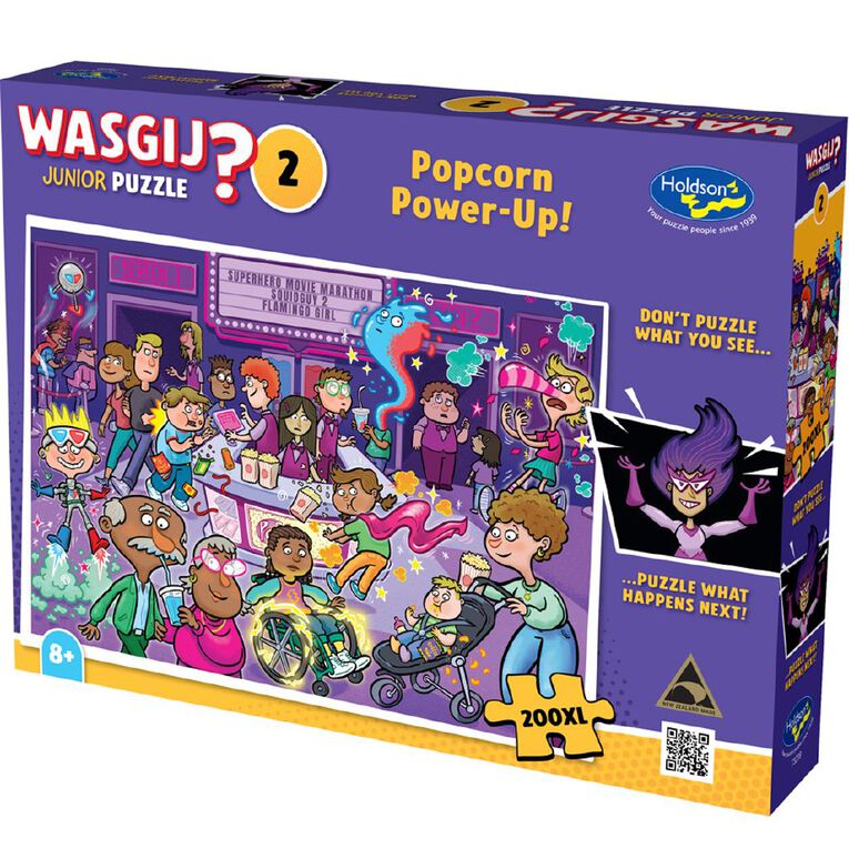 WASGIJ Junior #2 XL Popcorn Power Up 200 Piece Puzzle, , hi-res