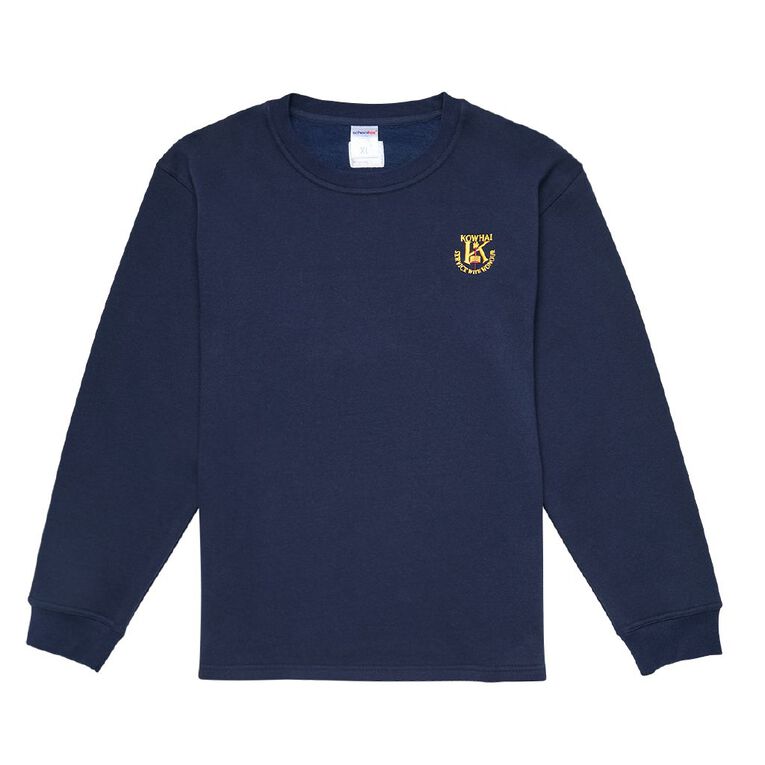 Schooltex Kowhai Intermediate Sweatshirt with Embroidery, Navy, hi-res