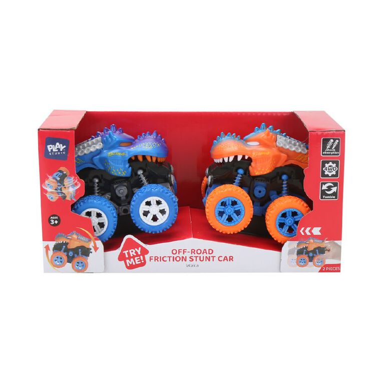 Play Studio Off-Road Friction Stunt Car 2 Pack Assorted, , hi-res